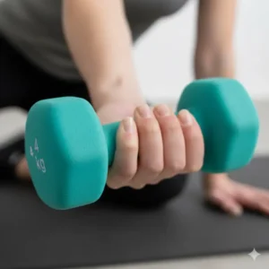 Close-up view of the comfortable, non-slip coating on the neoprene dumbbell sets, designed for a secure grip during fitness routines.