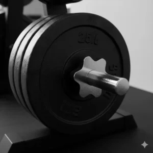 High-quality star-lock collars ensuring safety and stability for the 200 lb dumbbell set.