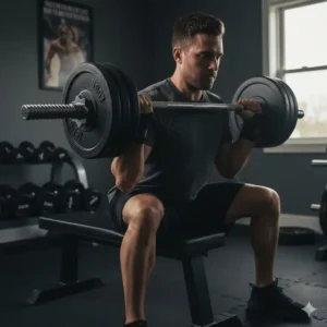 Person performing a bench press exercise using weights from the 200 lb dumbbell set.