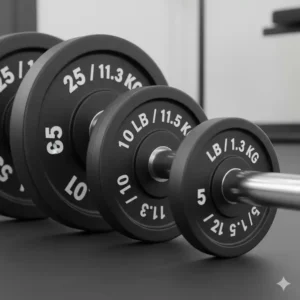 Detailed view of the precision-cast weight plates included in the adjustable dumbbell set 200 lbs.
