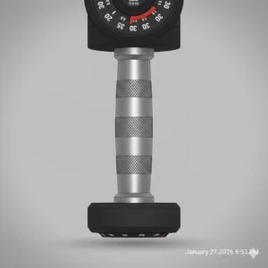 Detailed shot of the antimicrobial knurled steel handle on the mx55 adjustable dumbbells.