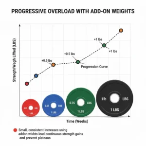 A professional graphic showing a strength progression curve using micro-loading with small add on weights.