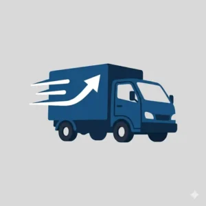 Fast delivery truck icon representing nationwide dumbbells free shipping services.
