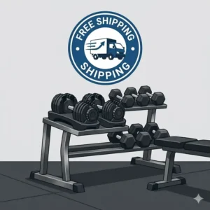 Professional home gym setup featuring high-quality dumbbells free shipping gear.