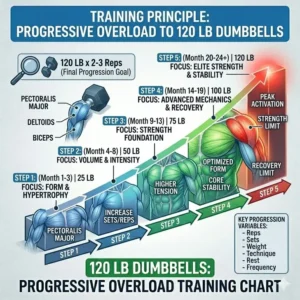 Athlete demonstrating the farmer's walk core exercise using two 120 lb dumbbells.