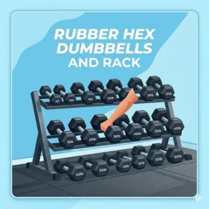 Space-saving A-frame vertical weight set and rack organizing pairs of small hand weights.