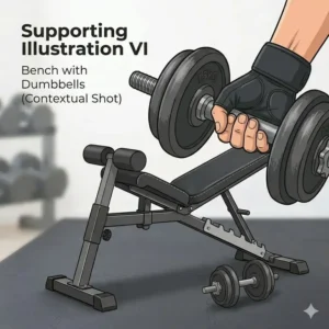 A man lifting dumbbells while using a multi-purpose adjustable bench for sale.